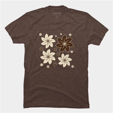 Brown Floral T Shirt Design Fancy T Shirts
