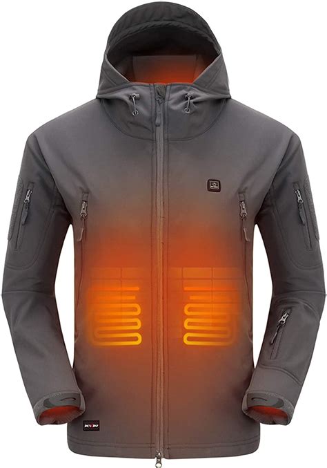 Dewbu Heated Winter Jacket With 74 V Battery Soft Shell Outdoor