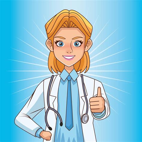 Beautiful Female Doctor With Stethoscope Vector Art At Vecteezy
