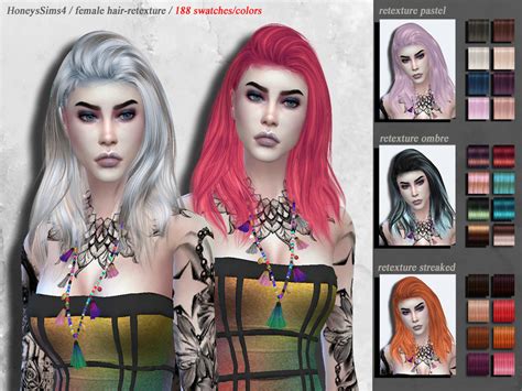 The Sims Resource Hair Retextured By Honeyssims4 Sims 4 Hairs