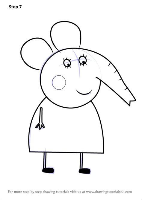 Learn How to Draw Mrs. Elephant from Peppa Pig (Peppa Pig) Step by Step