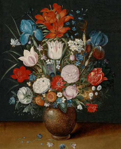 Beautiful oil on board painting flowers in vase unsigned lovely condition, sitting in a beautiful decorative frame. Bouquet of flowers in a vase Painting | Jan Brueghel II ...