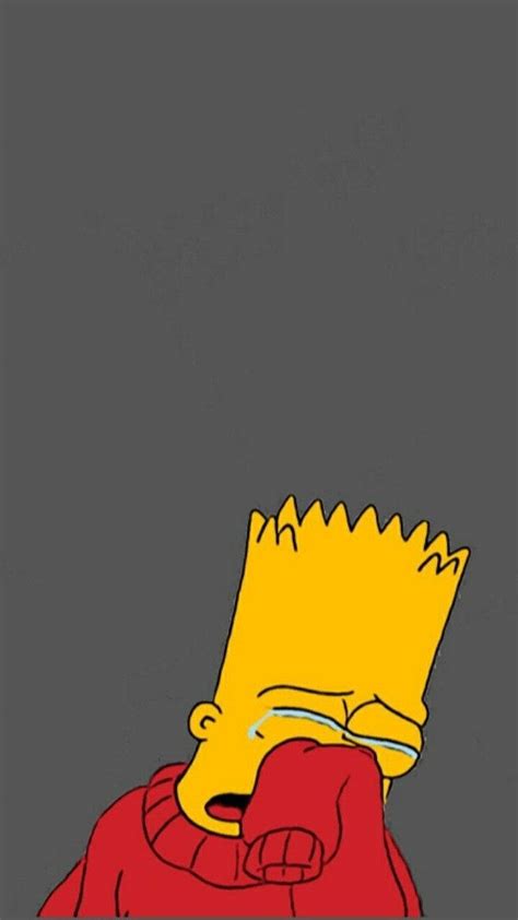 Download Sad Simpsons Crying Bart Red Sweater Wallpaper