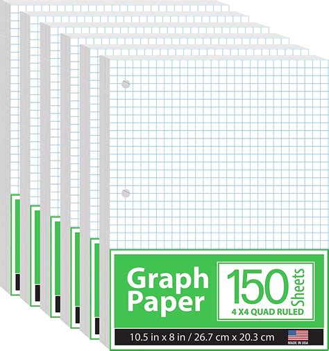 Graph Paper Loose Leaf Graph Paper 4 X 4 An Inch Quad