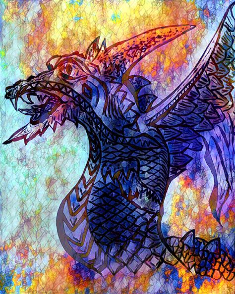 Dragon Lore Colors Drawing By Abstract Angel Artist Stephen K Fine