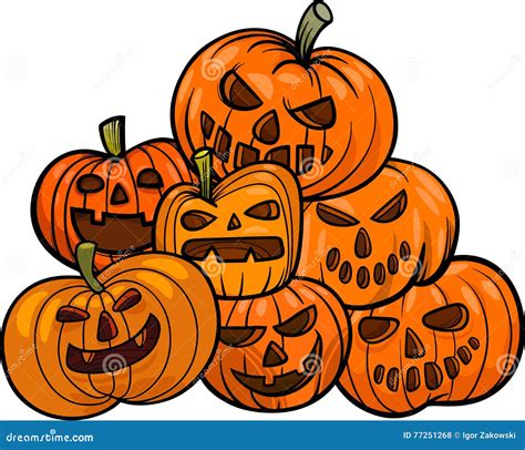 Cartoon Halloween Pumpkins Stock Vector Illustration Of Halloween