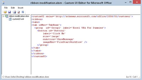 How To Customize The Excel 2016 Ribbon With Xml Dummies
