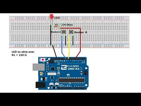 Arduino 1 Allumer une LED et éteindre avec 2 boutons poussoirs YouTube