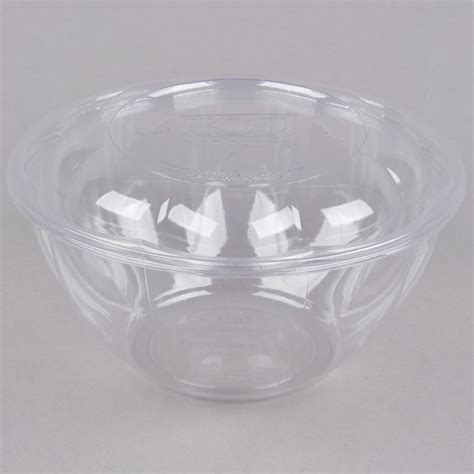 Eco Products Ep Sb32 32 Oz Clear Compostable Plastic Salad Bowl With