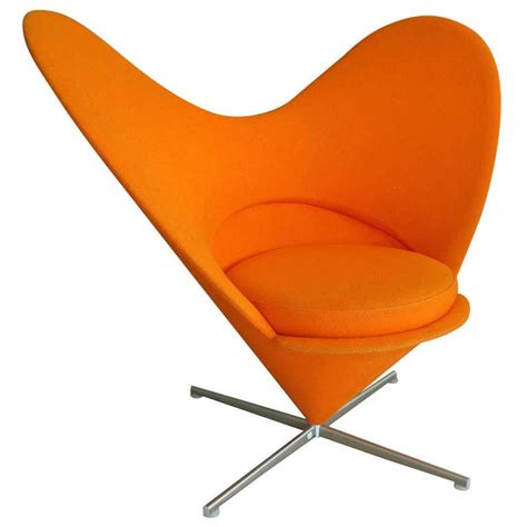Created by danish designer, vernon panton in 1959, this chair was one of the iconic symbols of a time where staid tradition was deserted in favor of bold design and striking heart shape. Verner Panton "Heart Cone" Chair for Vitra at 1stdibs