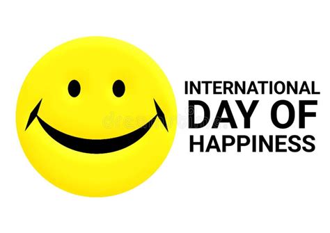 International Day Of Happiness 3d Yellow Smiley Face Isolated On