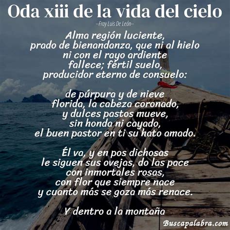 Poema Oda Xiii De La Vida Del Cielo De Fray Luis De León Análisis Del