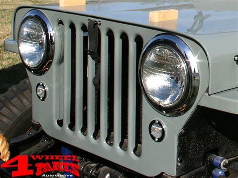Headlight Bezel In Chrome Jeep Cj3a Cj2a Year 46 53 4 Wheel Parts
