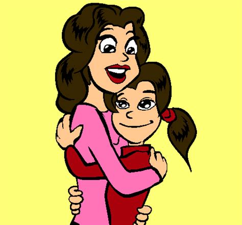 Dibujo De Madre E Hija Abrazadas Pintado Por Payolin00 En