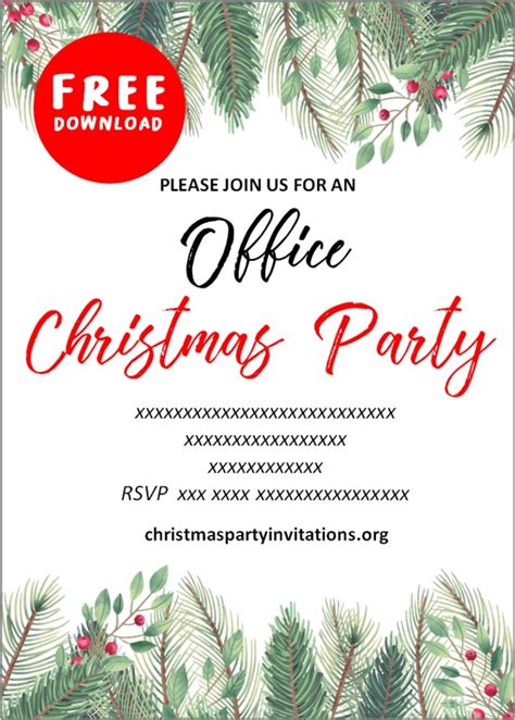 printable office christmas party invitations templates