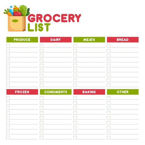 Printable Grocery List Templates Walmart Shopping List Shopping List