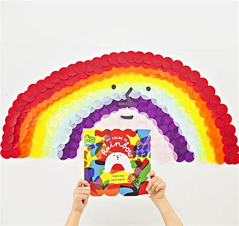 Make A Giant Sticky Wall Confetti Rainbow