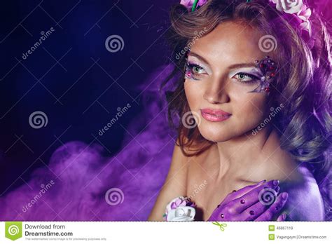 Portrait Of Girl With Unusual Make Up Stock Image Image Of Caucasian
