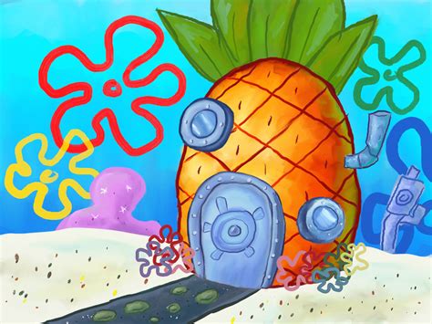 How To Draw Spongebobs House Beautiful Scenery Photography