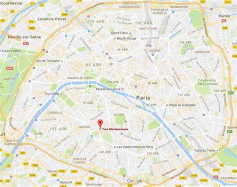 The Tour Montparnasse Map Map Of The Tour Montparnasse France