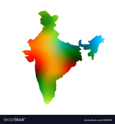 Colorful Map Of India Royalty Free Vector Image