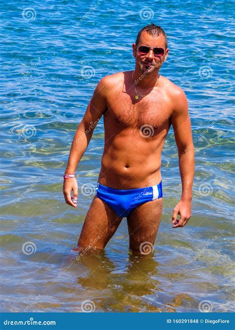 Italian Man On The Beach Stock Photo Image Of Summer
