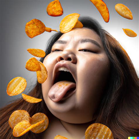 Person Eating Potato Chips Without Using Their Hands Rdalle2