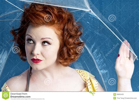 Umbrella Pinup Girl Stock Photos Image 26955433