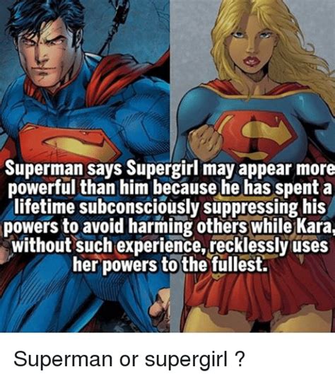 This Is Interesting What Do You Think About Supergirl Vs Superman