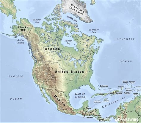 Mapa Fisico De America Del Norte Mapa Politico De America Del Norte