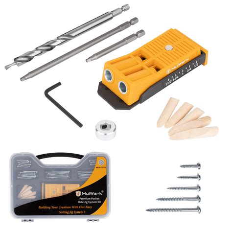 Buy Mulwark Pocket Hole Jig Two Hole Wood Jig System Kit With Drill
