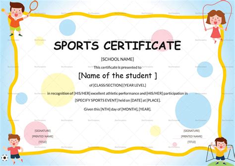 Get Our Free Athletic Certificate Template | Sports day certificates