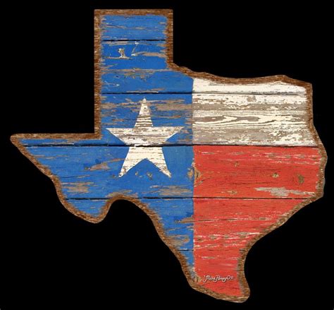 Texas Shaped Flag Wood Sign