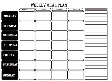 Free Printable Blank Weekly Meal Planner [PDF, Excel & Word]