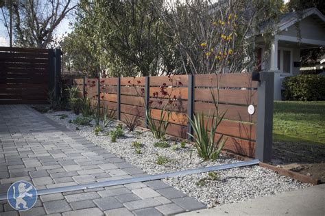This Fence Was Created Using A Horizontal Redwood Design With Space And