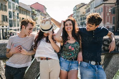 Happy Friends Together Portrait By Stocksy Contributor Simone Wave