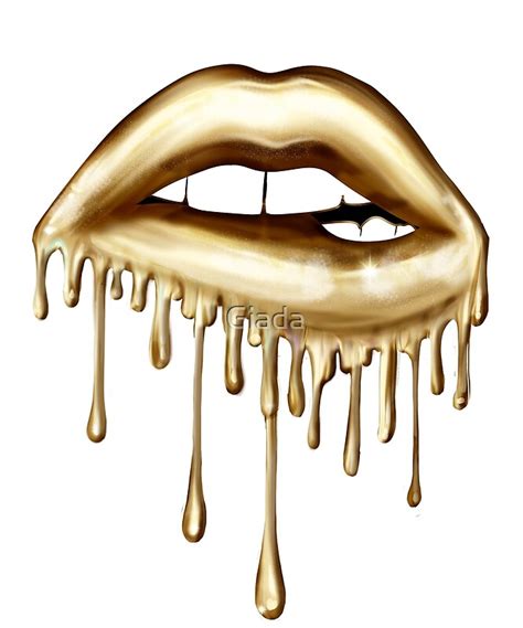 Maybe you would like to learn more about one of these? "Gold Dripping lips " by Giada | Redbubble