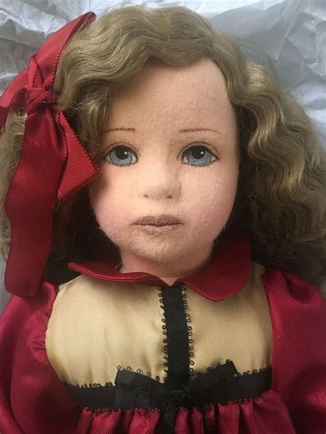 Vintage Large Artist Made Doll Felt Cloth Oil Painted Doll Pretty Girl 24 Doll Painting