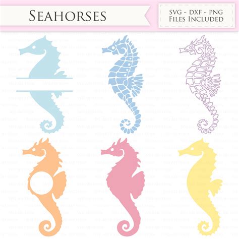 Seahorse SVG Files - Nautical Sea Horse Monogram By SVGArtStore