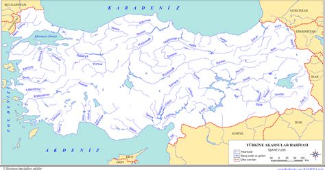 Türkiye Fiziki Atlası TÜRKİYE NİN AKARSULARI HARİTASI