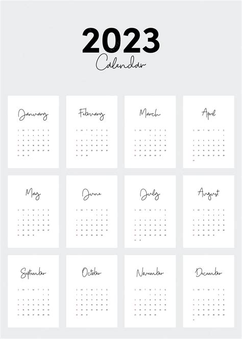 Premium Vector 2023 Printable Monthly Calendar Template Design Week