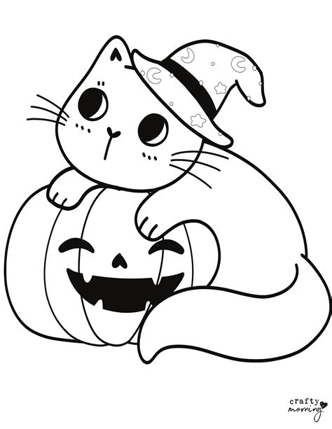 Halloween Cat Coloring Page Free Printables Coloring Home