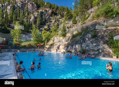 Hot Water Pool For Soaking Outdoors At Radium Hot Springs Resort At