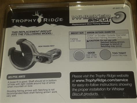 Trophy Ridge Whisker Biscuit Replacement Biscuit Brand New Free