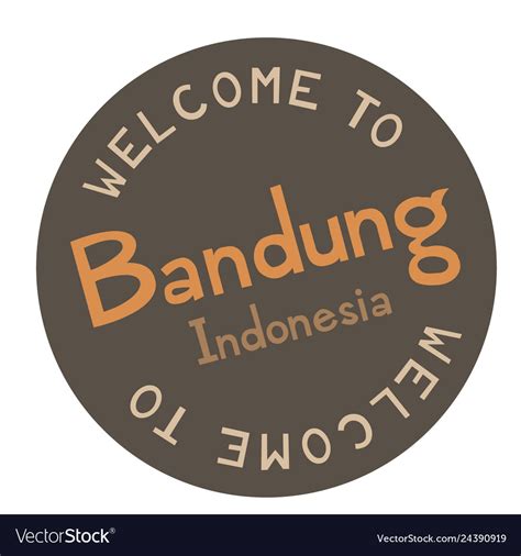 Welcome To Bandung Indonesia Royalty Free Vector Image