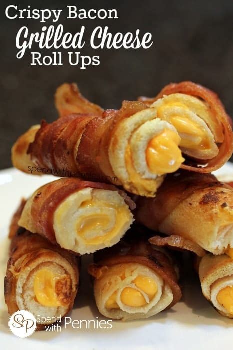 I love a good pepper jack cheese for spice, but i usually make my kids' sandwiches with provolone, cheddar, swiss or monterrey jack. Crispy Bacon Grilled Cheese Roll Ups - Spend With Pennies