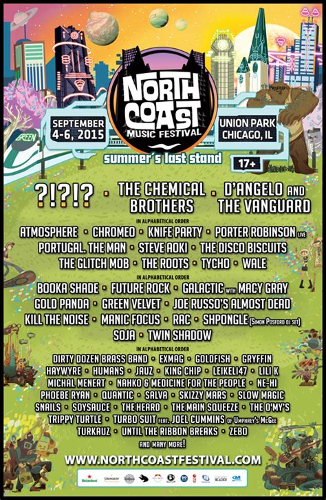 Mar 26, 2021 · kaskade, zeds dead, rezz, more announced on north coast music festival 2021 lineup the festival will also feature performances by griz, louis the child, chris lake, lane 8, and many more. North Coast Music Festival Releases 2015 Lineup | RTT