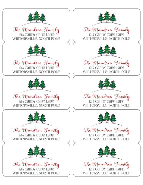 Free Printable Christmas Address Labels Printable Blank World