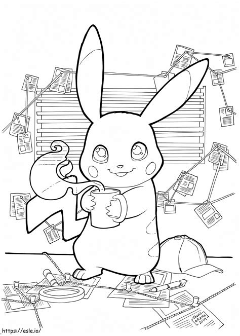The Detective Pikachu Coloring Page