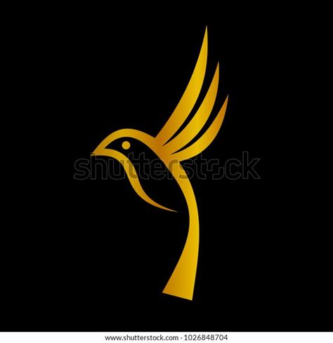 Golden Bird Logo Vector Stock Vector Royalty Free 1026848704